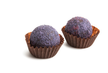 chocolate truffles isolated