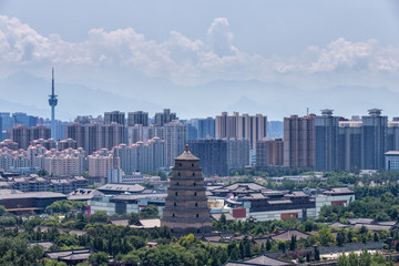 modern xian cityscape