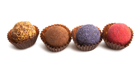 chocolate truffles isolated