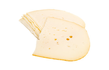 sliced cheese isolated