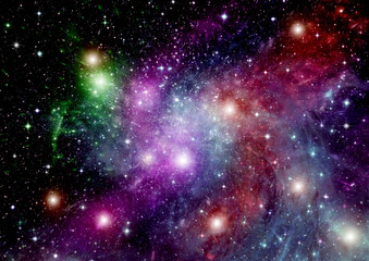 galaxy in a free space. 3D rendering