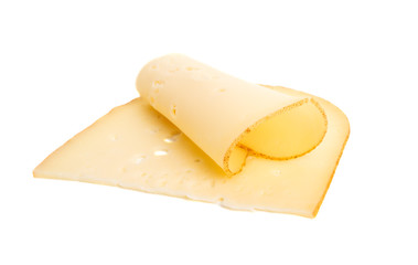 sliced cheese isolated