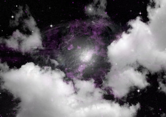 galaxy in a free space. 3D rendering