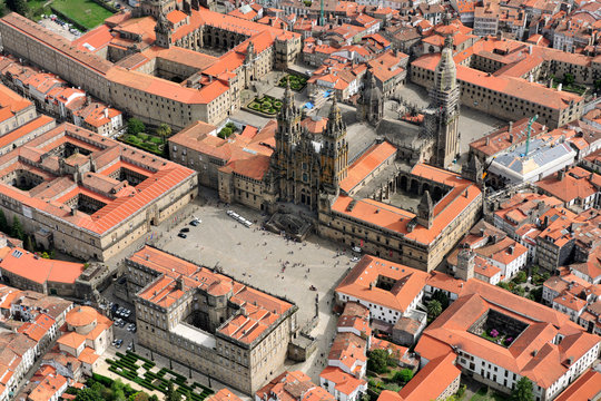 aerial image of Santiago de Compostela, Galicia, Spain	