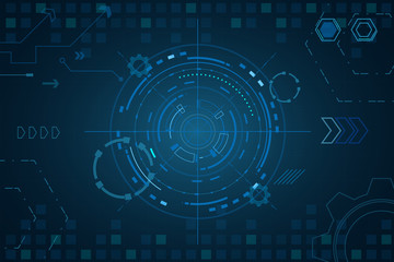 Obraz premium Sci fi futuristic user interface, HUD, Technology abstract background , Vector illustration. 