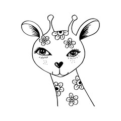 Hand drawn Illustration of Giraffe