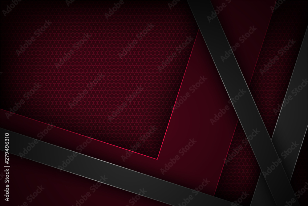 Wall mural dark red abstract vector background with overlapping characteristics.