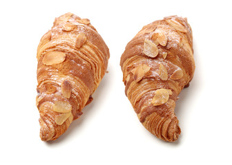 Fresh croissants isolated on white background 
