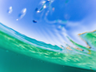 Fototapeta na wymiar tropical blue ocean underwater background - luxury nature pattern