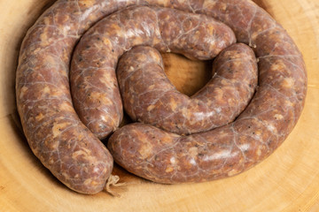 Raw Homemade Stuffed Pork Sausages