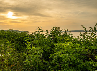 sunrise with lake really in the park at Barrie Ontario Canada