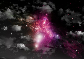 Fototapeta na wymiar galaxy in a free space. 3D rendering
