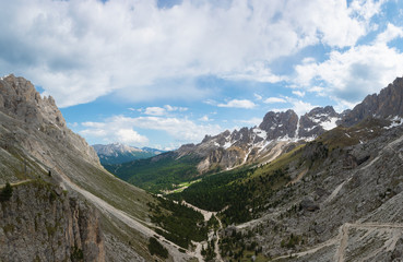 Fototapeta na wymiar Beautiful view of Val Di Vajolet - a valley in Dolomites, Italy.