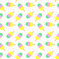 Seamless pattern with colorful ice cream.