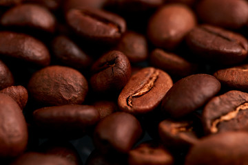 Roasted coffee beans background