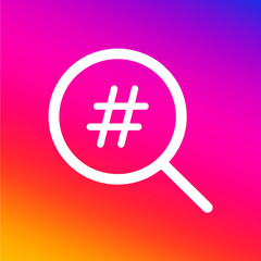 instagram hashtag finder icon vector symbol