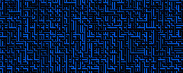 3d illustration blue maze background