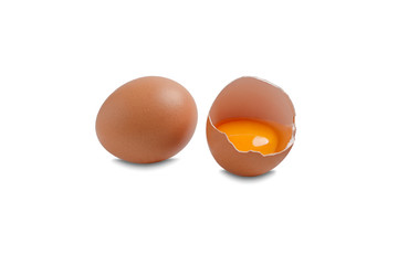 Eggs. Healthy food rich in calcium. Broken egg.