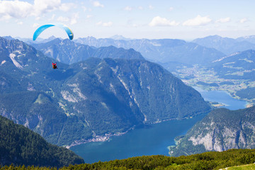 aerial view of Lake Hallstatt from 5 Fingers view point, Austria