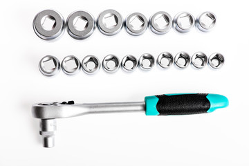 Universal socket sets. Can be used in hard to reach places. Knob for socket wrench nut ratchet...