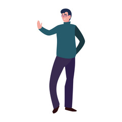 man character adult syanding white background