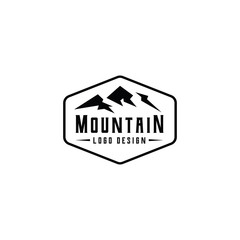 Vector mountains emblem. Outdoor activity symbol. - Vector