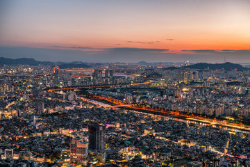 Fototapeta premium night view of seoul city south korea