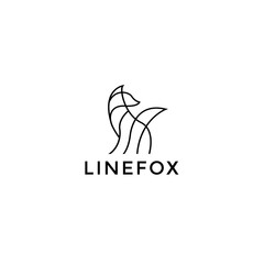 Abstract fox logo vector design template in isolated white backgroundWeb