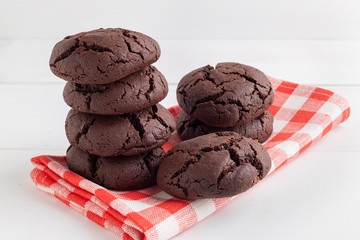 Homemade chocolate cookies fresh from the oven