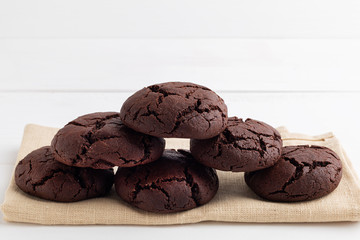 Homemade chocolate cookies fresh from the oven