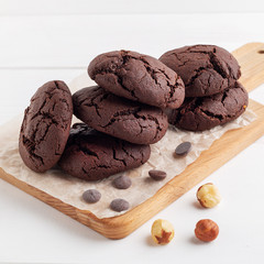 Homemade chocolate cookies fresh from the oven