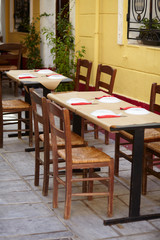 Traditional taverna table at plaka Athens