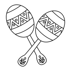 mexican maracas traditional instrument icon