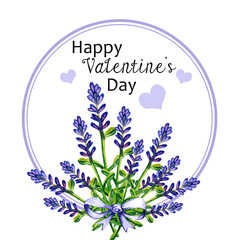 Happy Valentine's day gift card art illustration