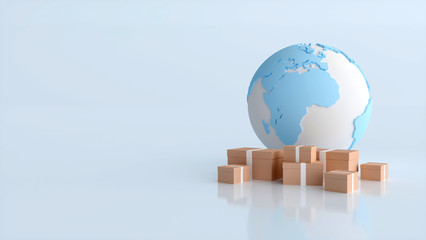 international shipping and delivery of goods, 3d illustration