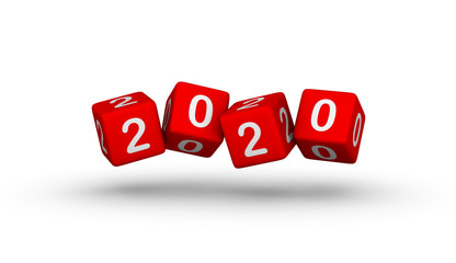 Flying Red Cubes with 2020.