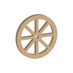 Fototapeta premium An old wagon wheel..Isometric and 3D view.