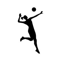 Illustration of abstract volleyball player silhouette