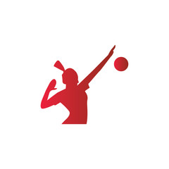 Illustration of abstract volleyball player silhouette