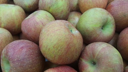 Fresh picked red honey crispy apples background