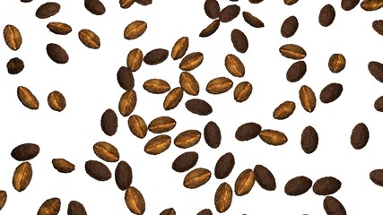 Roasted coffee beans background with copy space for text and advertisements.