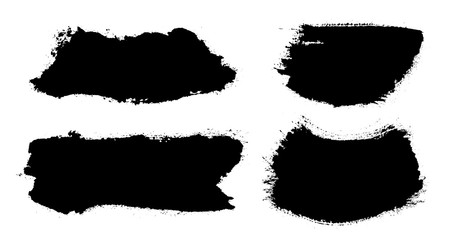 Brush strokes. Vector paintbrush set. Grunge design elements.