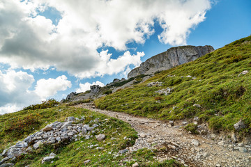 On the Hiking path up to the Summit of the Hoher Ifen mountain / Austria
