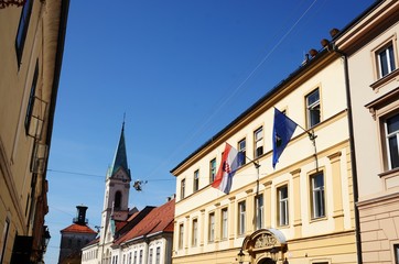 Fototapeta na wymiar Zagreb (Croatie) : Eglise Saint-Marc