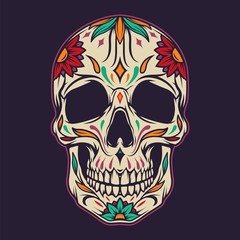Fototapeta premium Colorful sugar skull template