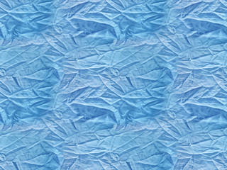 Closeup Shot of Seamless Blue Wrinkled Fabric or Cloth for Background, Backdrop or Wallpaper.
