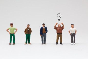 An idea, being creative, someone having an idea that others don't