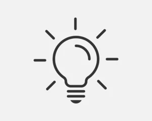 Foto op Plexiglas Light bulb icon vector. Llightbulb idea logo concept. Lamp electricity icons web design element. Led lights isolated silhouette. © SolaruS