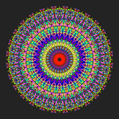 Colorful flower mandala ornament - circular abstract design element
