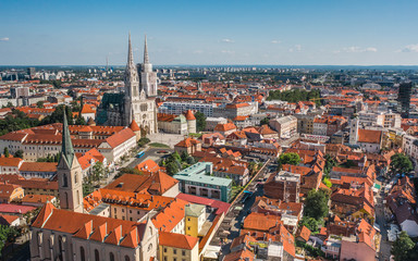 Naklejka na ściany i meble Cityscape of Zagreb the capital of Croatia